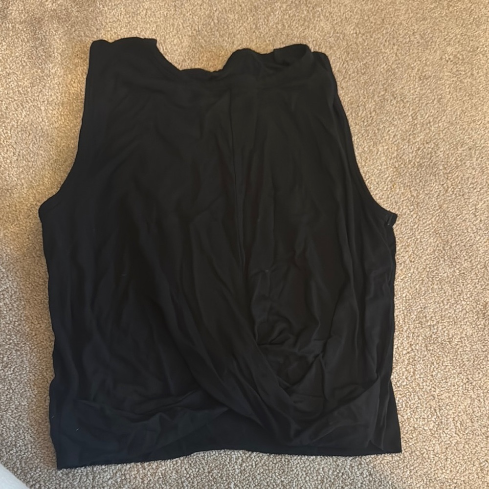 Alo Yoga Black Muscle Tee Sleeveless Top